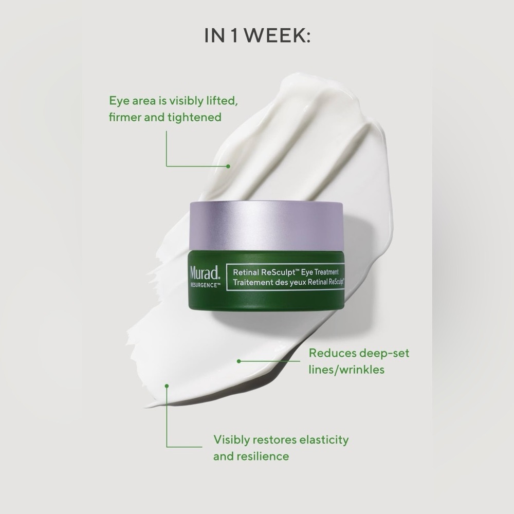 NEW Murad® Retinal Resculpt Eye Lift Treatment, Jade Face Roller & Green Pouch - Picture 3 of 7